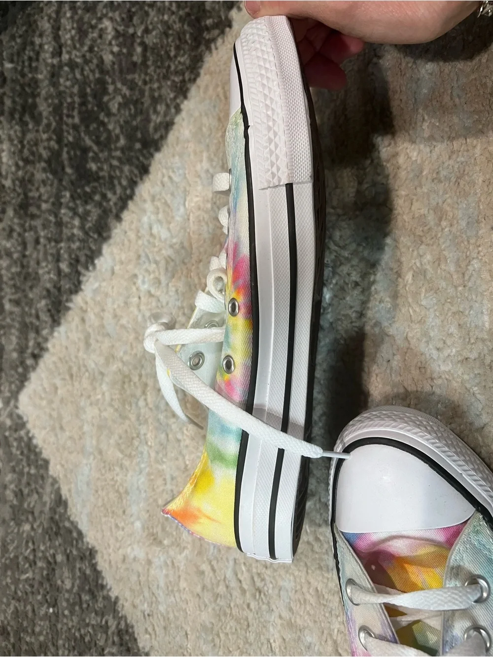 Converse Low Top Tie-Dye Canvas Sneakers - White, Yellow, Pink, Blue, Green